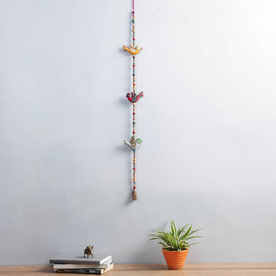 Bird - Handmade Felt & Beadwork Wall Hanging