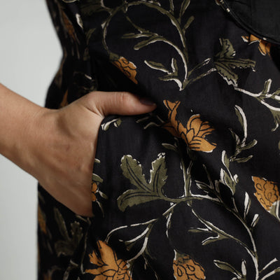 Black - Bagru Block Printed Cotton Kurta with Palazzo Set