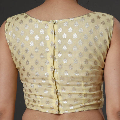 Beige - Banarasi Silk Zari Weave Stitched Blouse