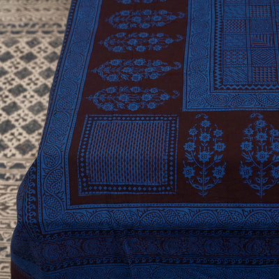 Blue - Bagh Block Printed Cotton Single Bed Cover (91 x 59 in)