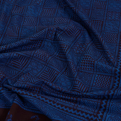 Blue - Bagh Block Printed Cotton Single Bed Cover (91 x 59 in)