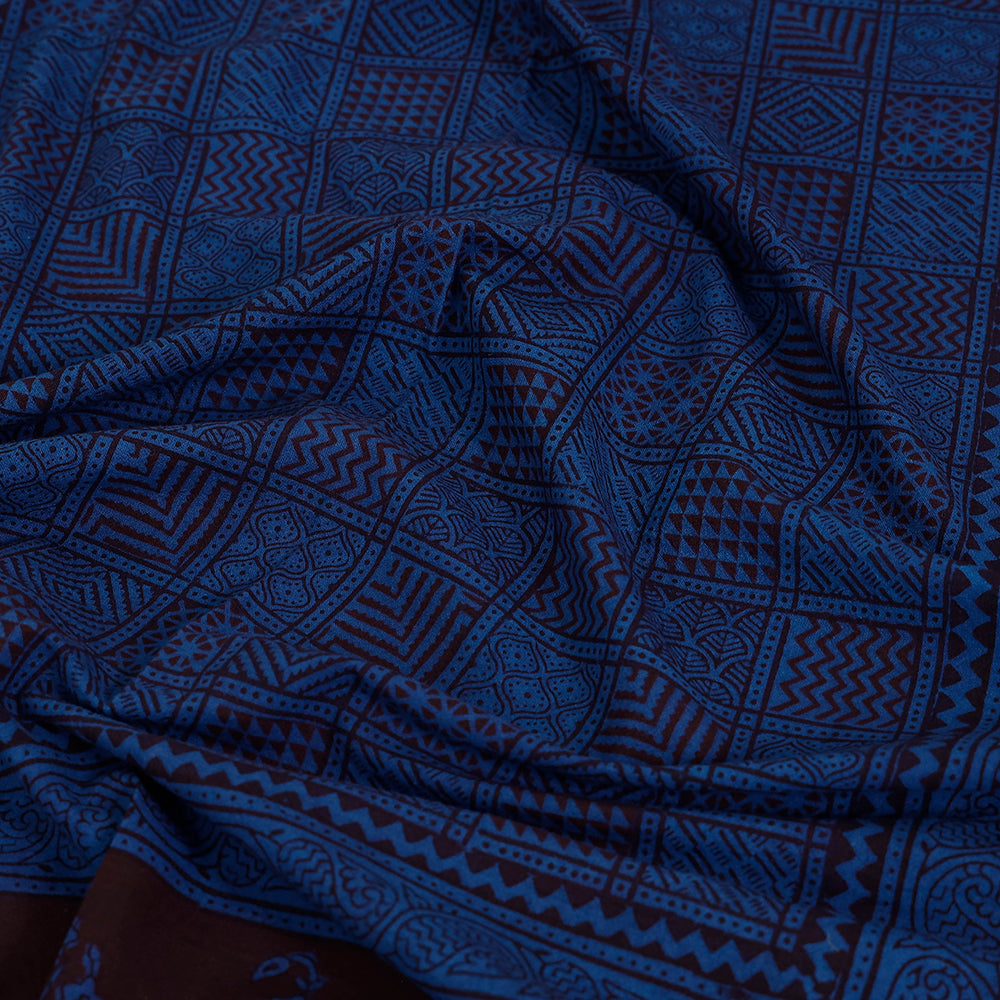 Blue - Bagh Block Printed Cotton Single Bed Cover (91 x 59 in)