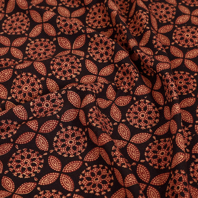 Brown - Bagh Block Printed Cotton Single Bed Cover (91 x 59 in)