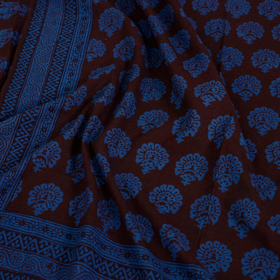 Blue - Bagh Block Printed Cotton Single Bed Cover (91 x 59 in)
