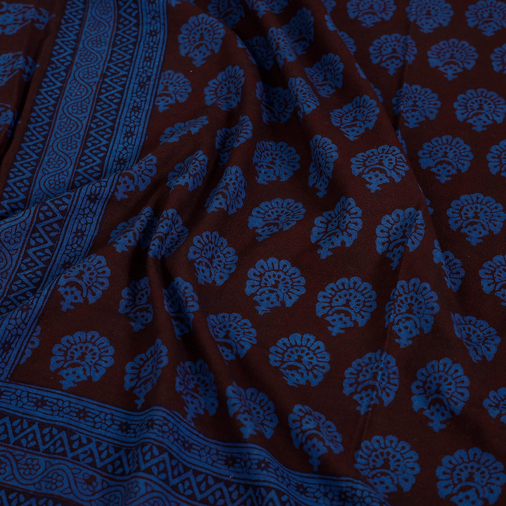 Blue - Bagh Block Printed Cotton Single Bed Cover (91 x 59 in)