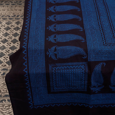 Blue - Bagh Block Printed Cotton Single Bed Cover (91 x 59 in)