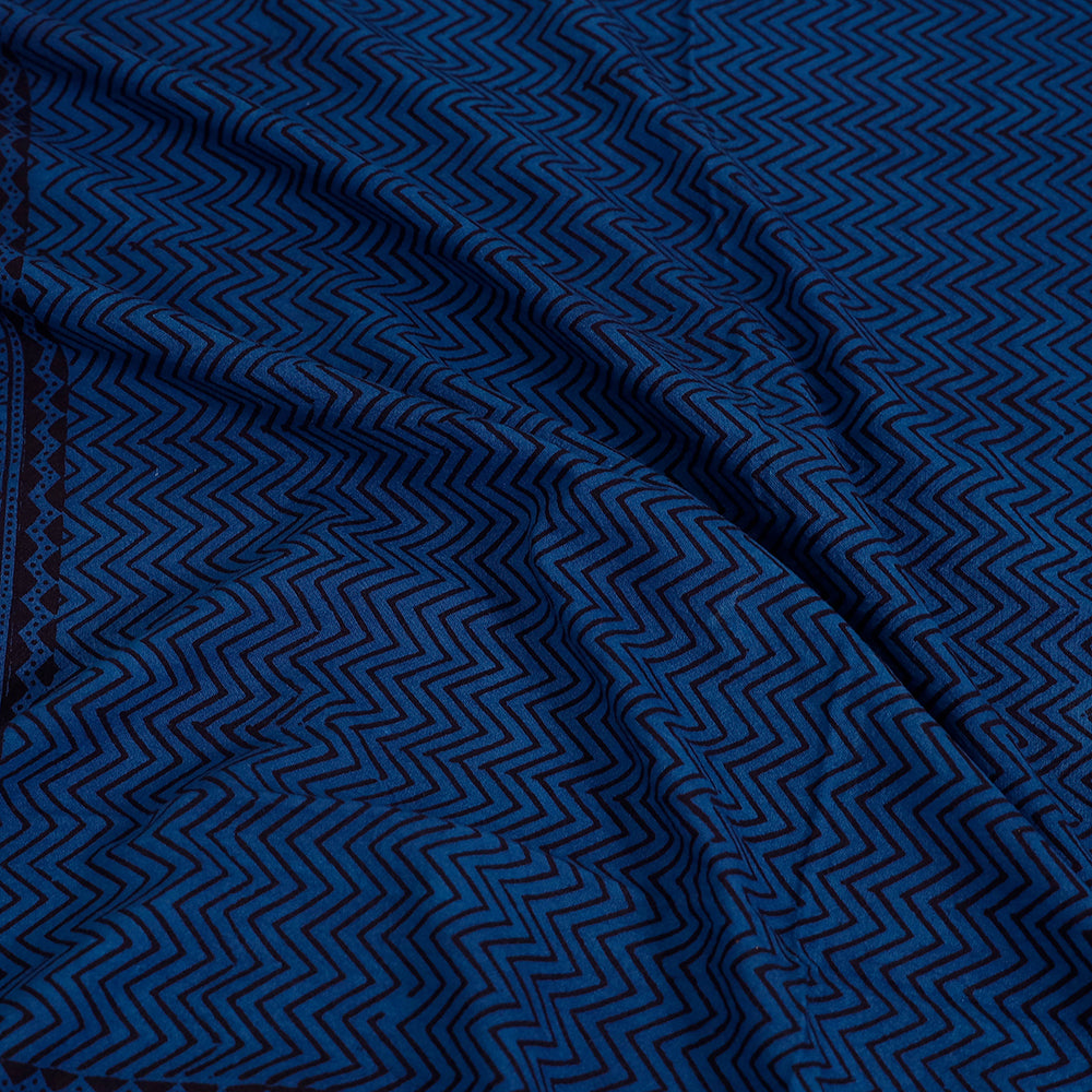 Blue - Bagh Block Printed Cotton Single Bed Cover (91 x 59 in)