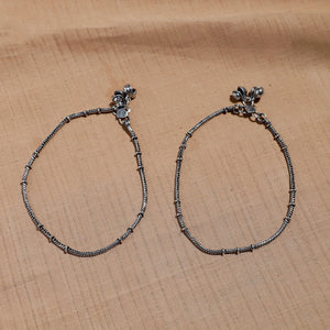 Antique Finish Oxidised German Silver Anklets
