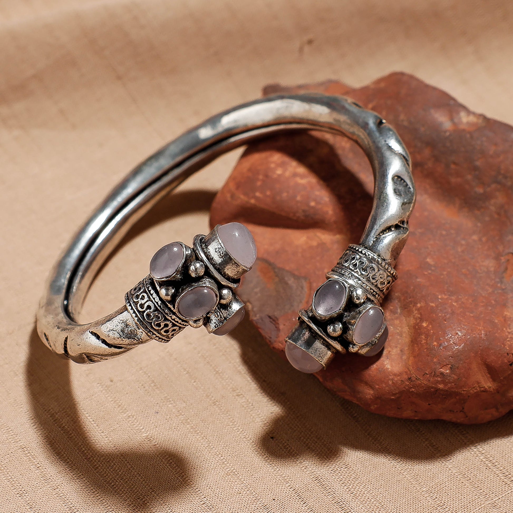 Antique Finish Oxidised German Silver Kada / Bracelet