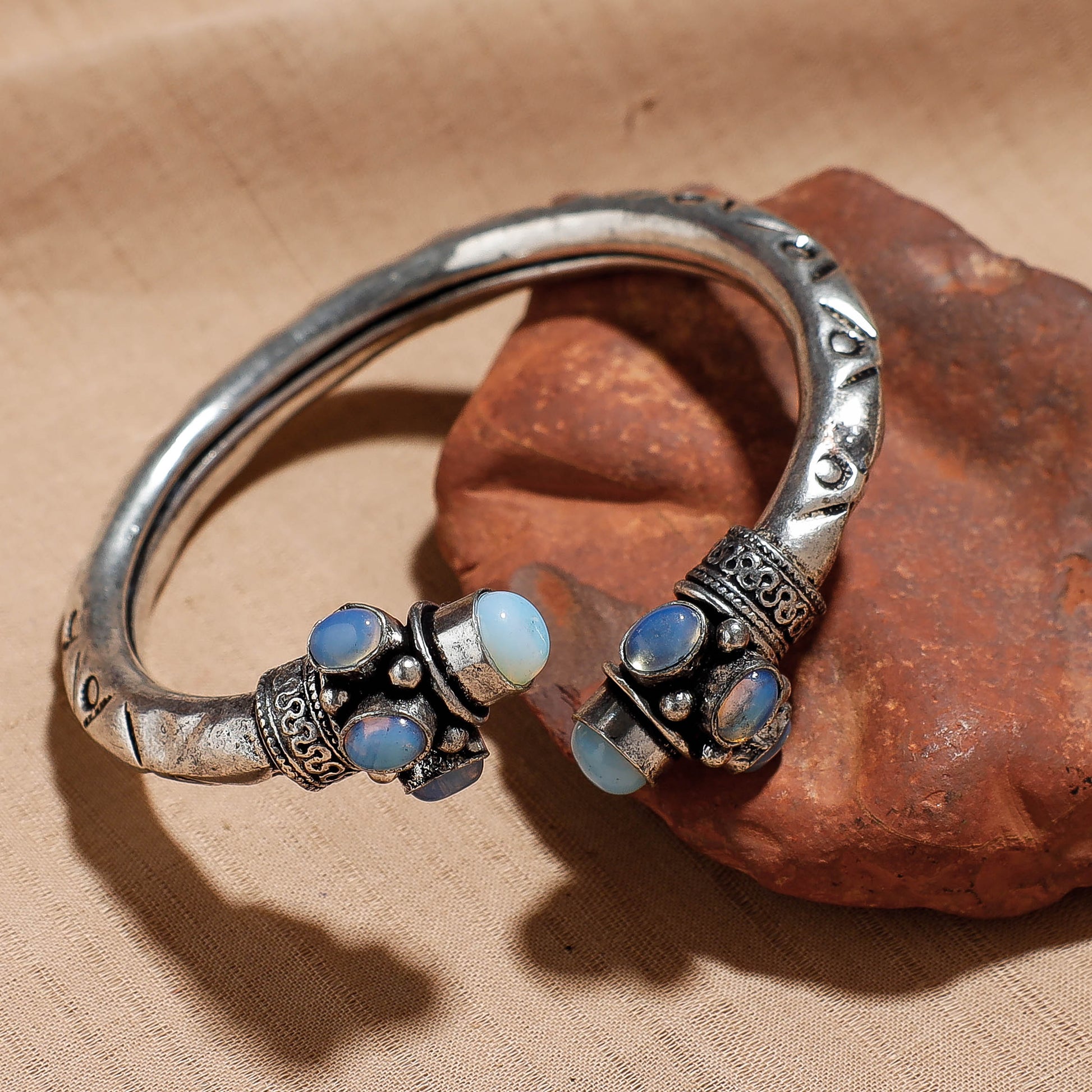 Antique Finish Oxidised German Silver Kada / Bracelet