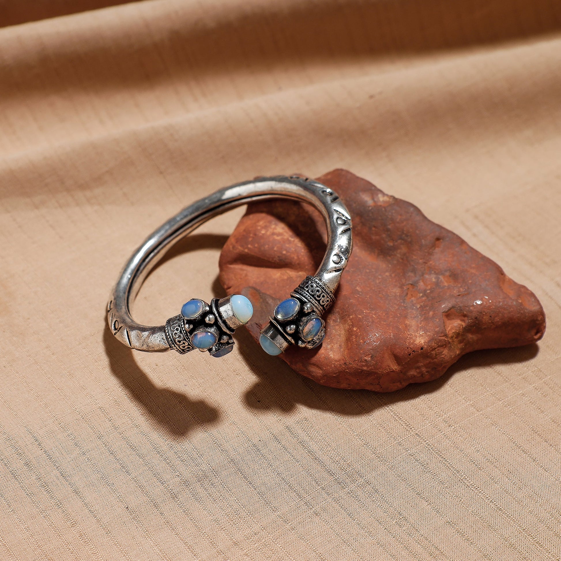 Antique Finish Oxidised German Silver Kada / Bracelet