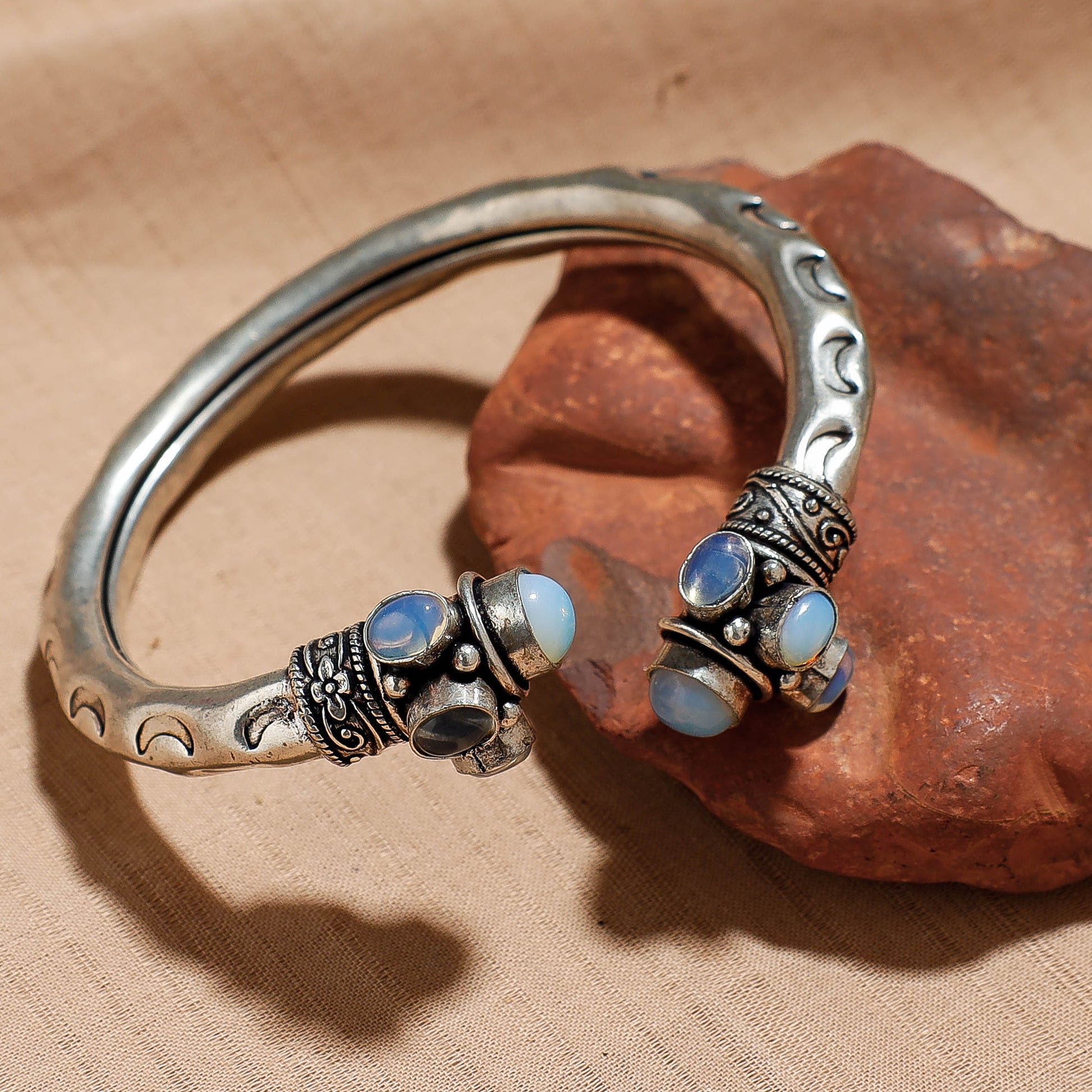 Antique Finish Oxidised German Silver Kada / Bracelet