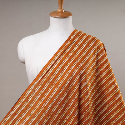 Alloy Orange In Stripes Jaipur Print Cotton Fabric