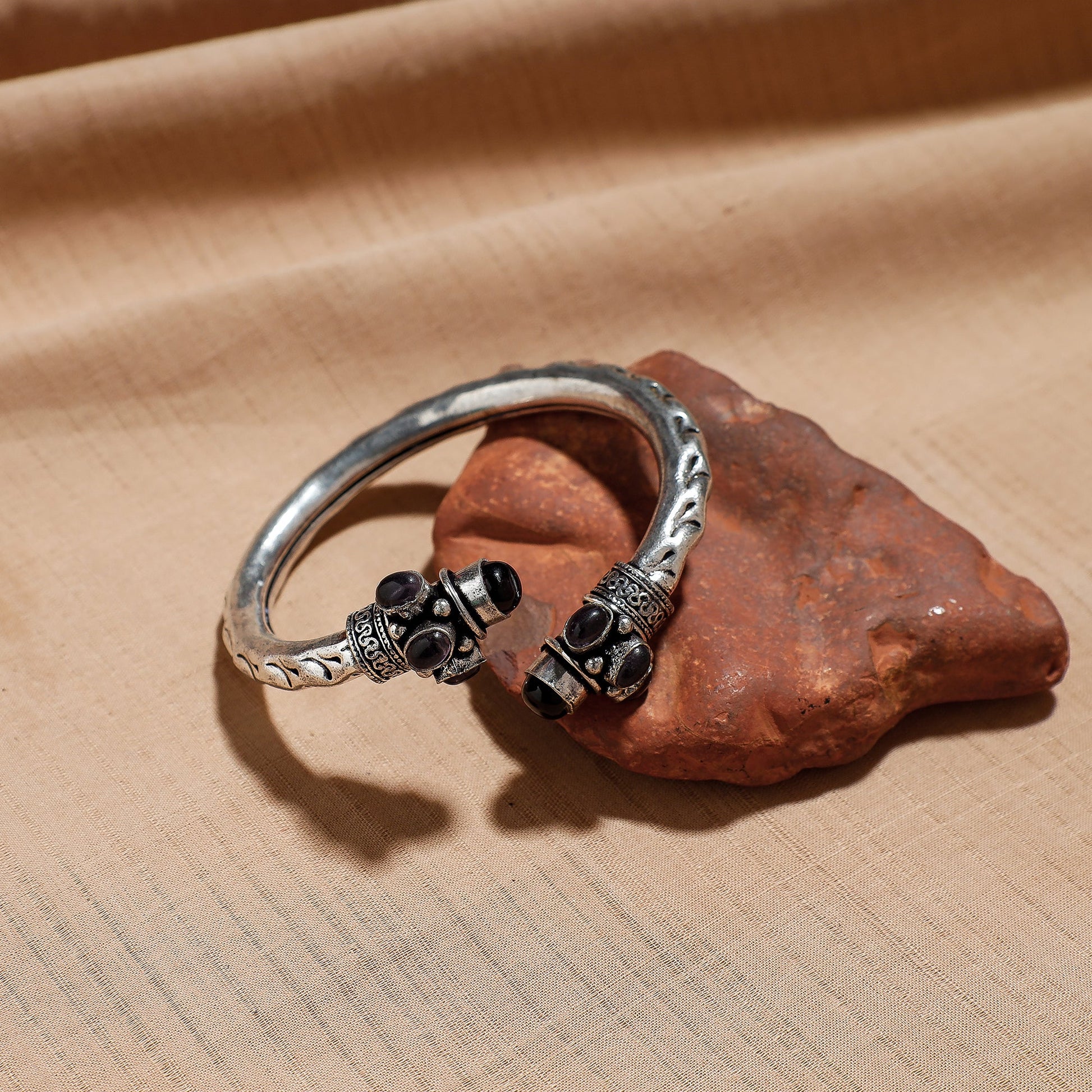 Antique Finish Oxidised German Silver Kada / Bracelet