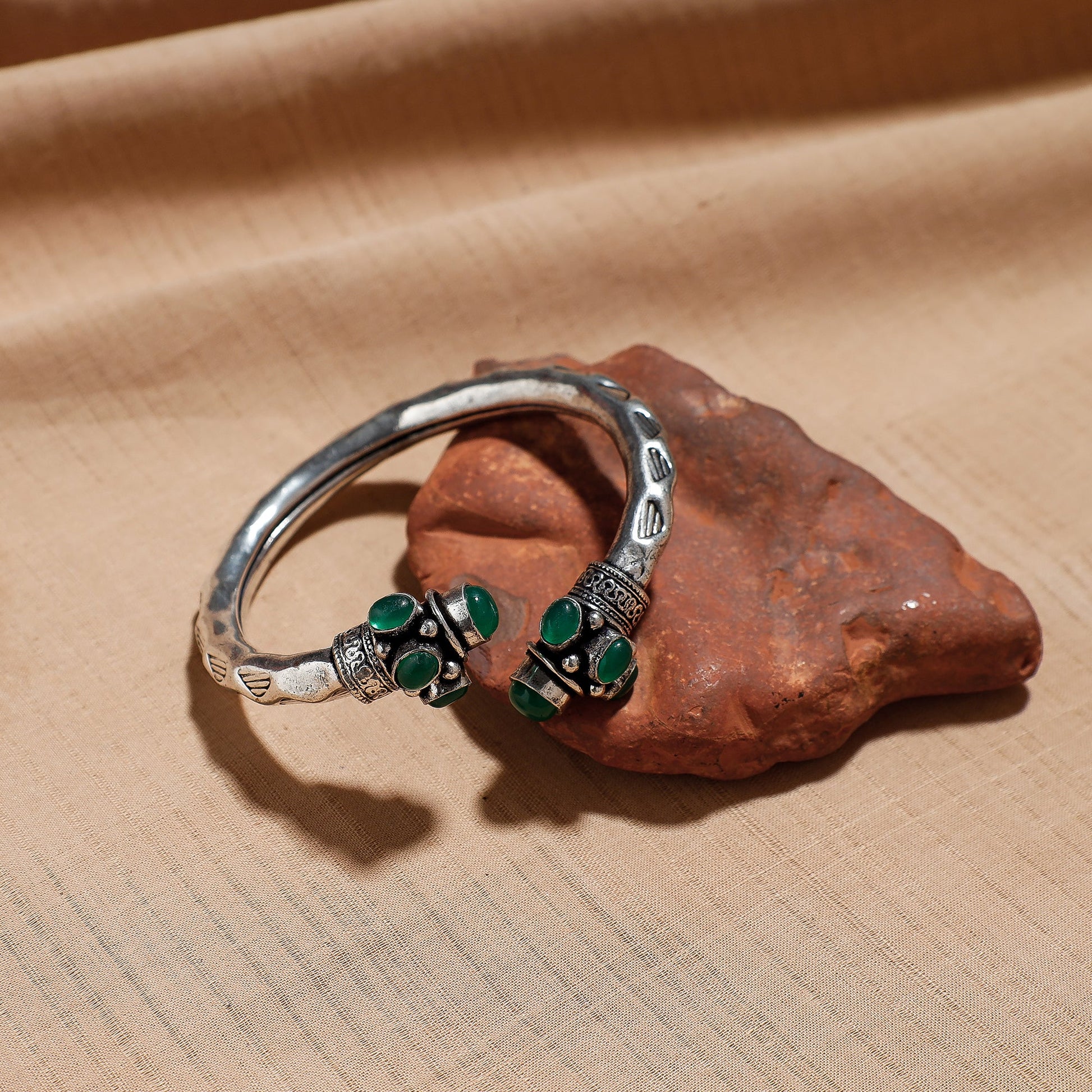 Antique Finish Oxidised German Silver Kada / Bracelet