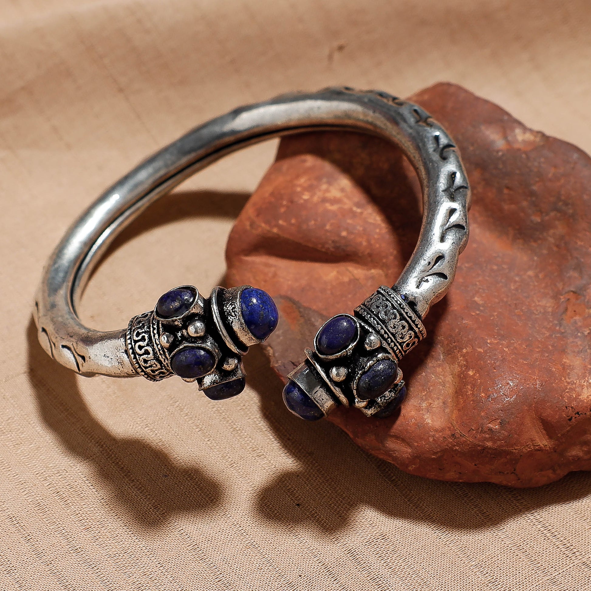 Antique Finish Oxidised German Silver Kada / Bracelet