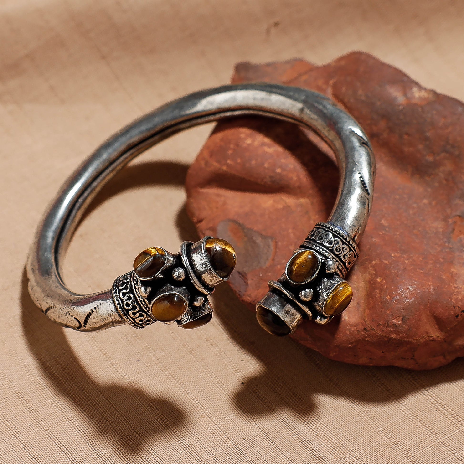 Antique Finish Oxidised German Silver Kada / Bangle