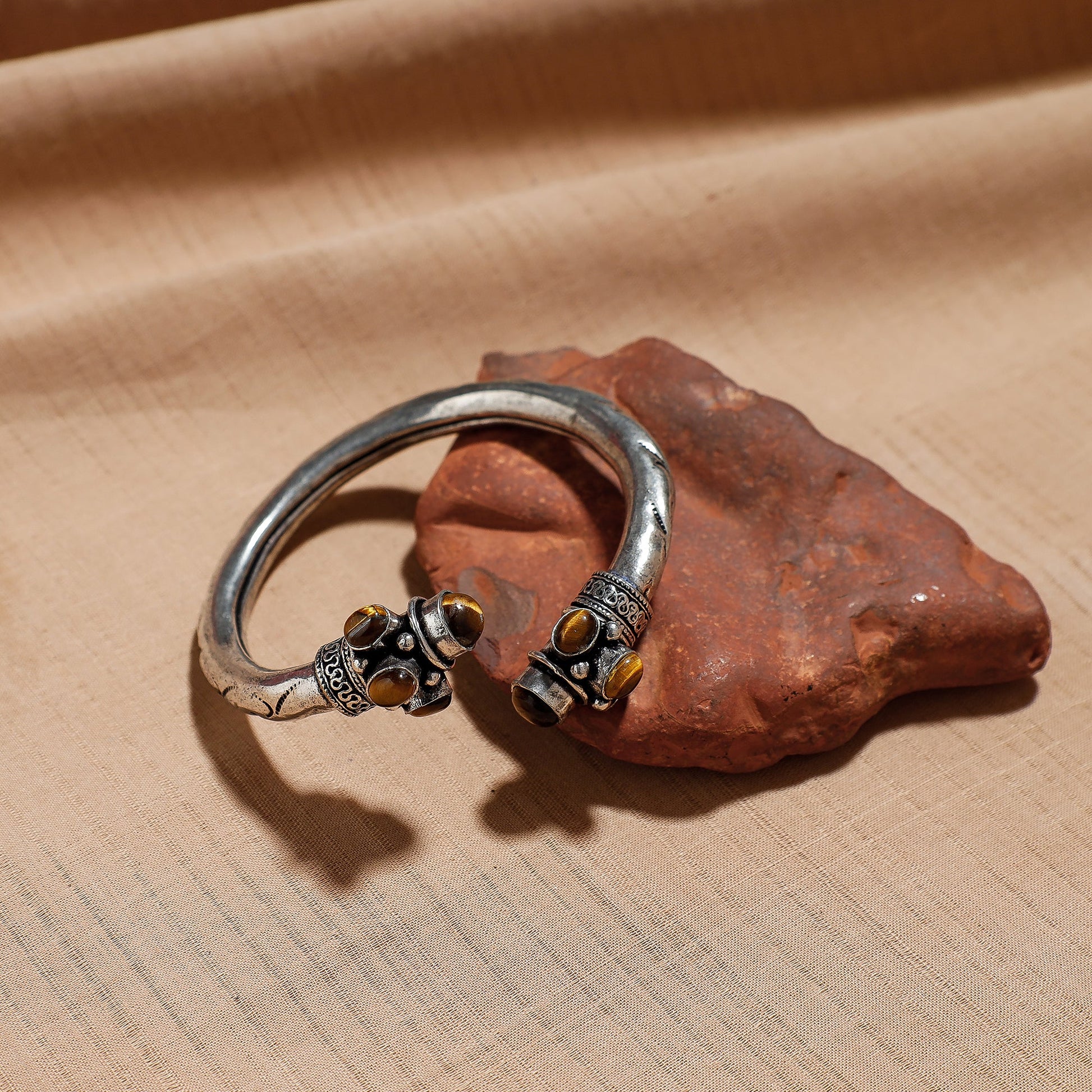 Antique Finish Oxidised German Silver Kada / Bangle