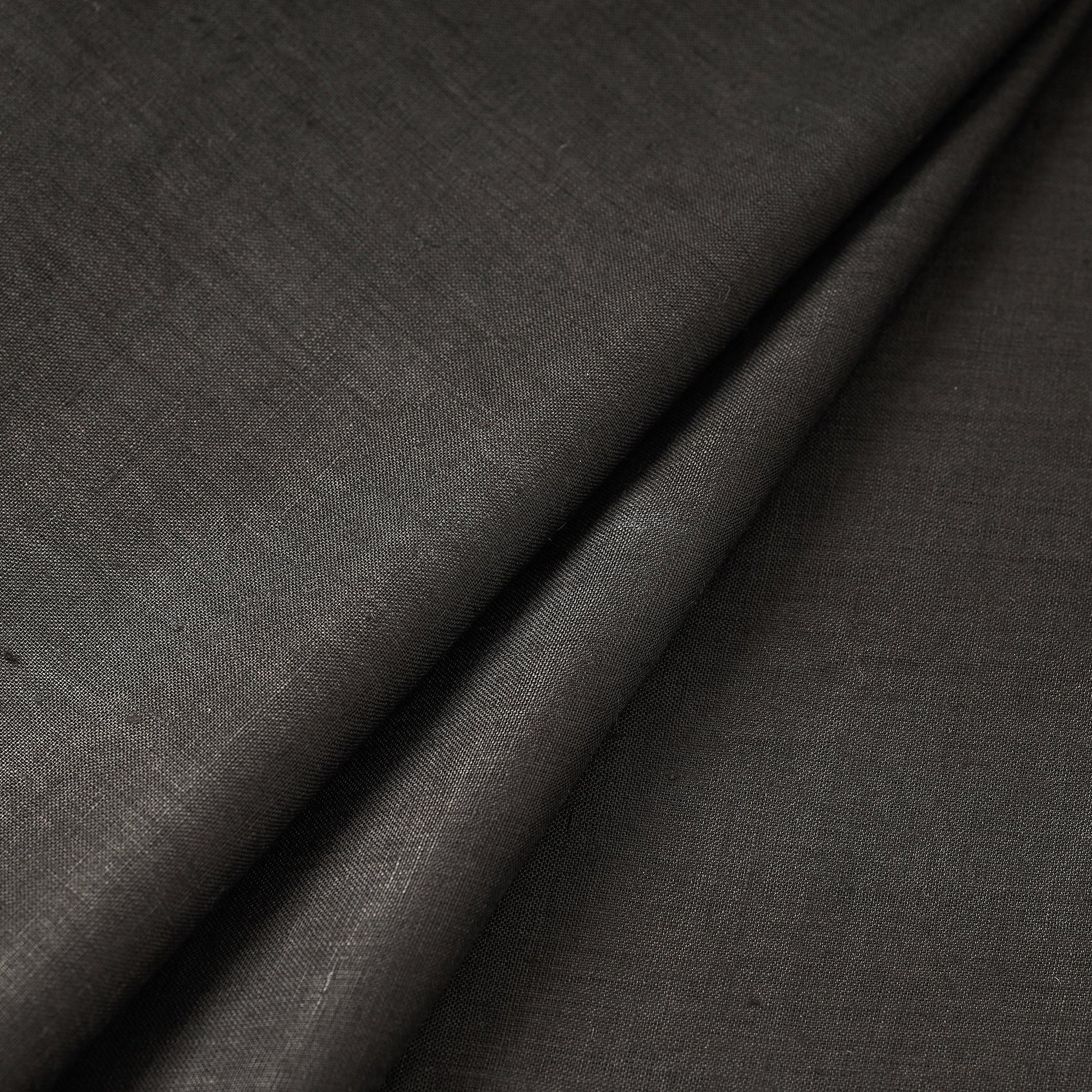 Black - Handloom Pure Linen Bhagalpuri Fabric 03