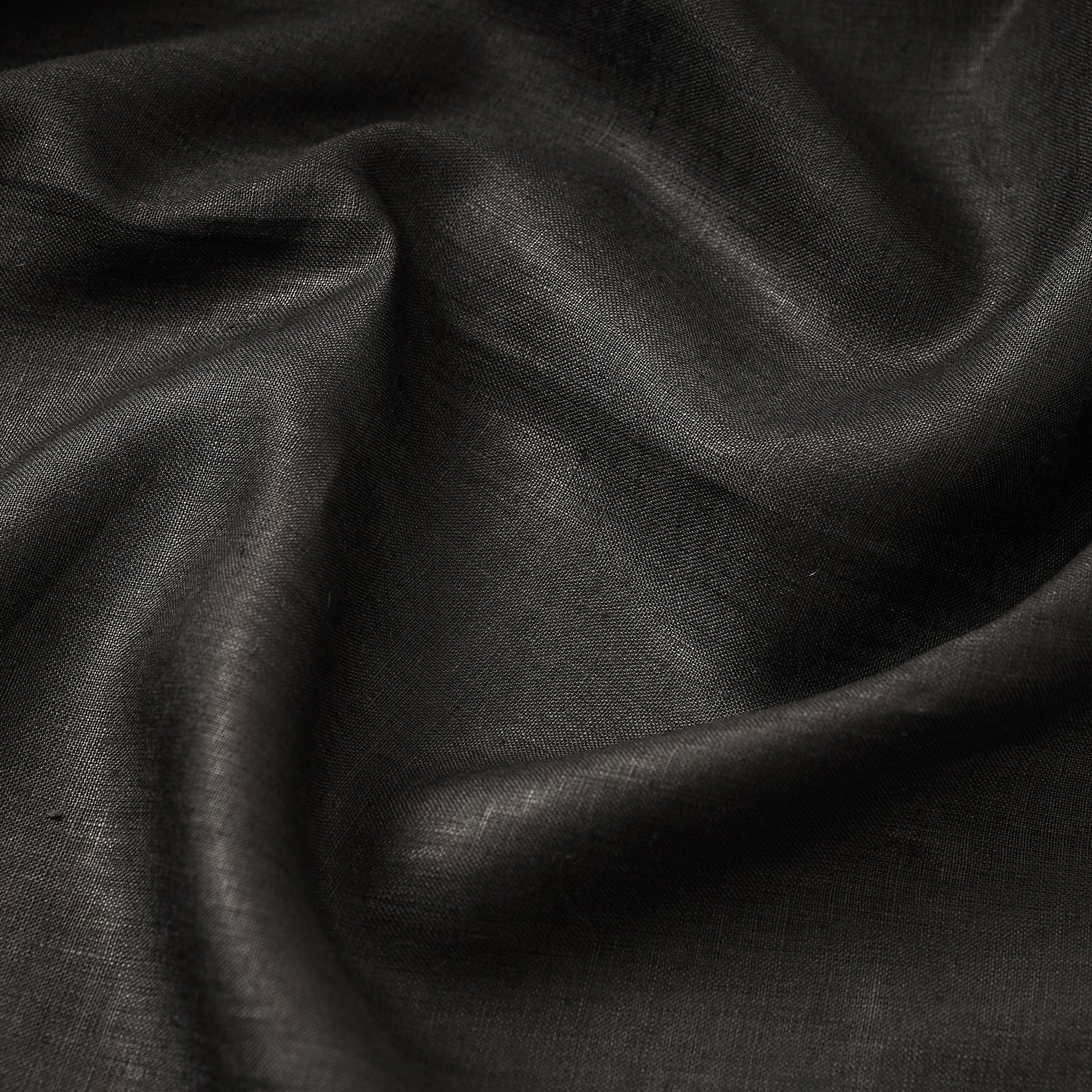 Black - Handloom Pure Linen Bhagalpuri Fabric 03