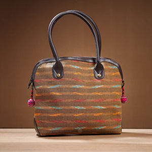 Brown - Handcrafted Woven Ikat Cotton Shoulder Bag