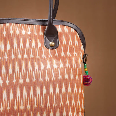 Brown - Handcrafted Woven Ikat Cotton Shoulder Bag