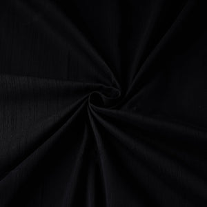Black - Plain Slub Silk Fabric 13
