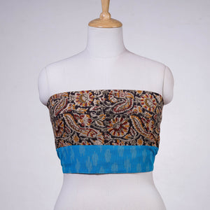 Black - Rangoli Kalamkari Block Printed Cotton Blouse Piece