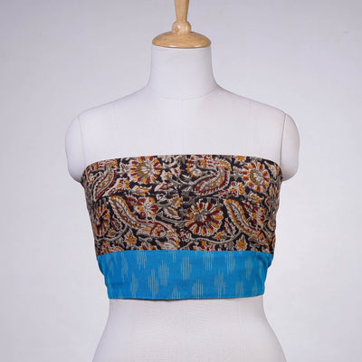 Black - Rangoli Kalamkari Block Printed Cotton Blouse Piece