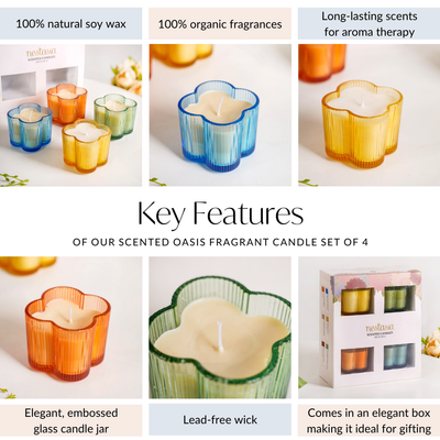 Scented Oasis Fragrant Lucky Leaf Candle Set Of 4