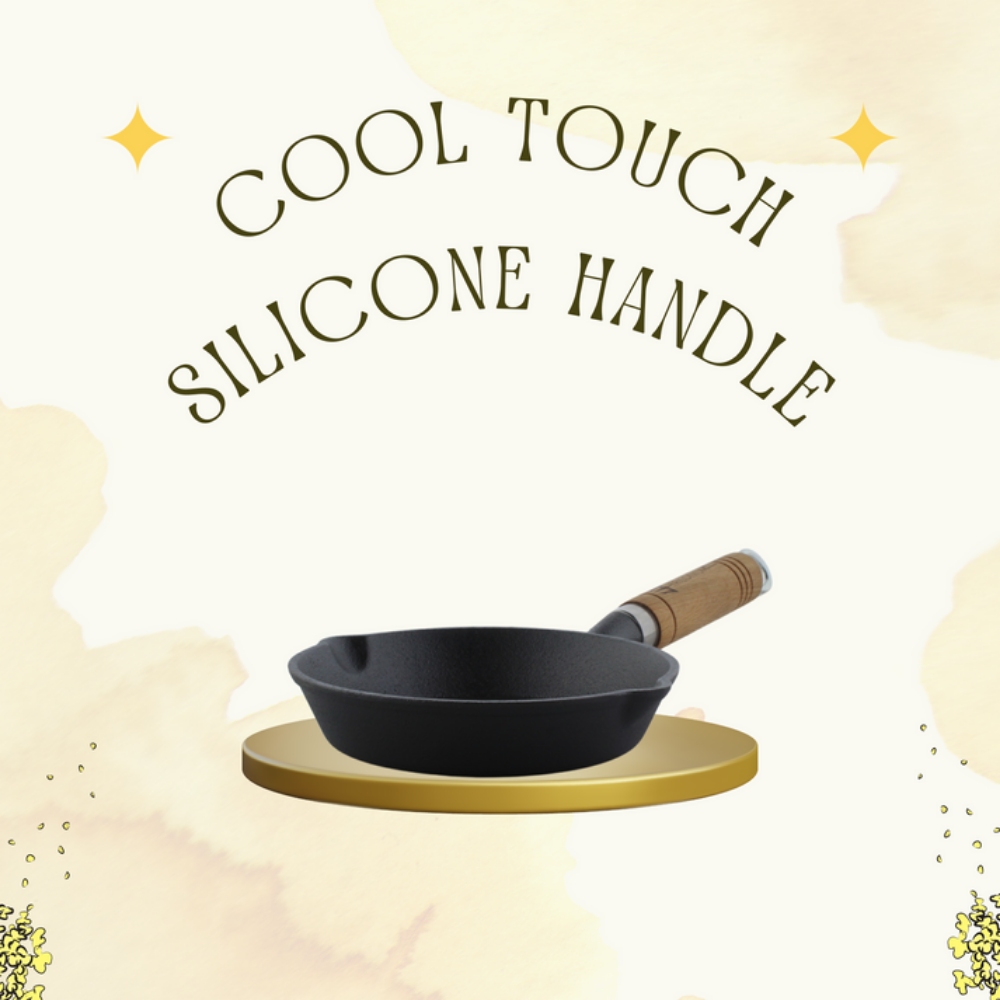 Trilonium Triple Seasoned Cast Iron Sleek WHS6 Skillet Fry Pan | Gas & Induction Compatible | Black