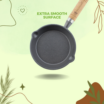 Trilonium Triple Seasoned Cast Iron Sleek WHS6 Skillet Fry Pan | Gas & Induction Compatible | Black