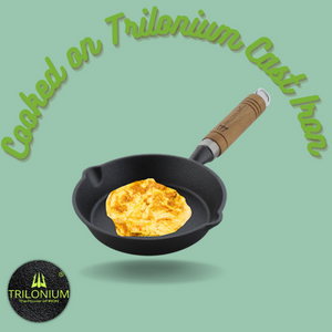 Trilonium Triple Seasoned Cast Iron Sleek WHS6 Skillet Fry Pan | Gas & Induction Compatible | Black