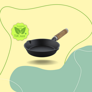 Trilonium Triple Seasoned Cast Iron Sleek WHS6 Skillet Fry Pan | Gas & Induction Compatible | Black