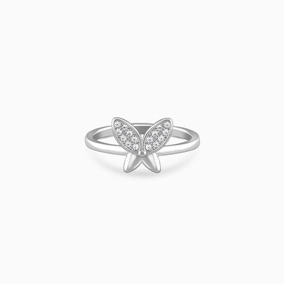 Silver Love Butterfly Ring