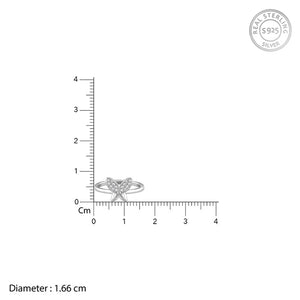 Silver Love Butterfly Ring