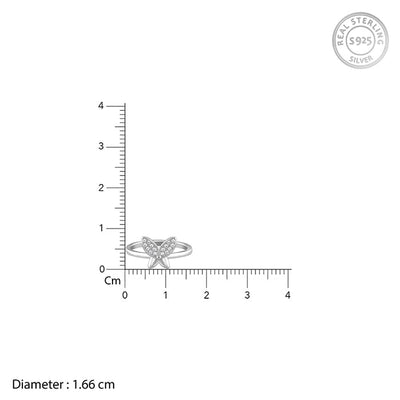 Silver Love Butterfly Ring