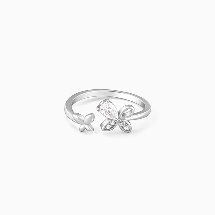 Silver Dazzling Butterfly Ring