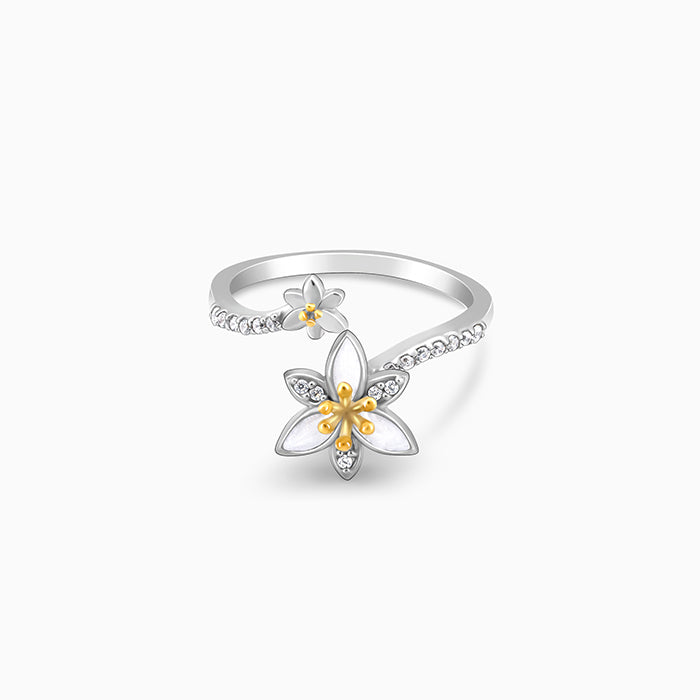 Silver Persistent Trillium Spin Ring