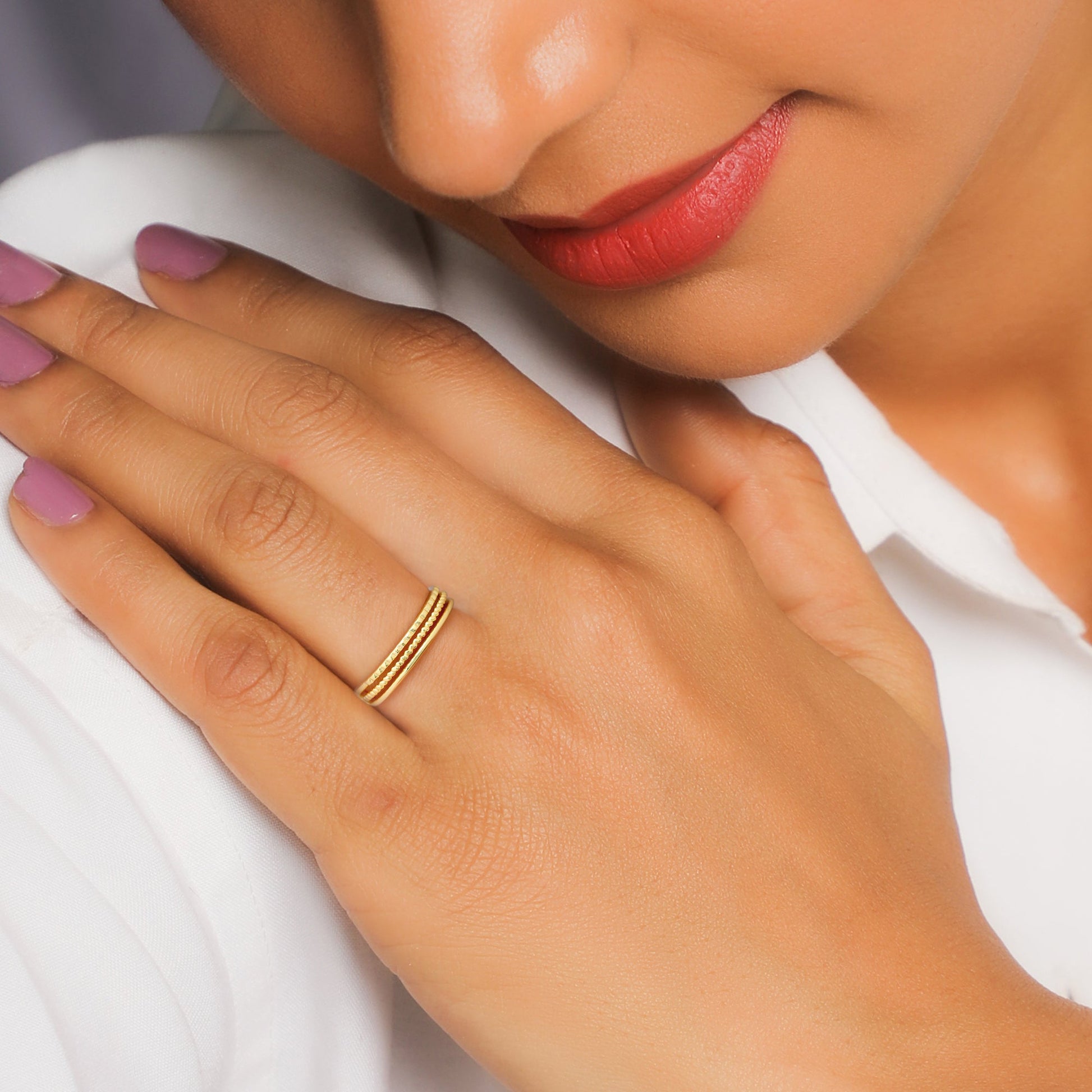 Golden Simplistic Angelic Ring