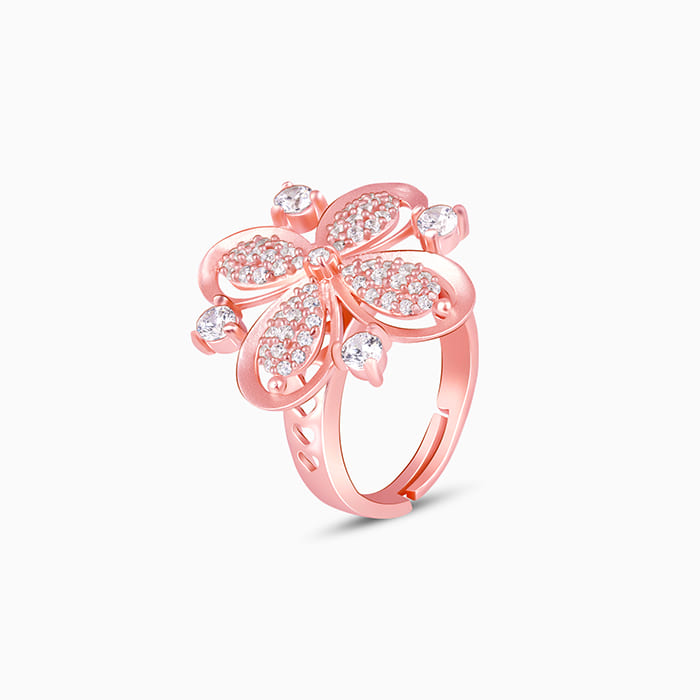 Rose Gold Zircon Primrose Ring