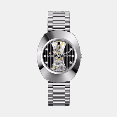 Diastar Men Automatic Black Dial Analog Stainless Steel Watch R12063103