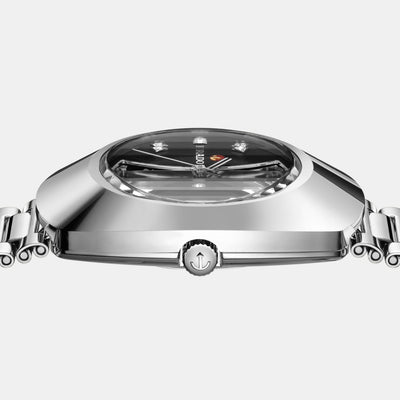 Diastar Men Automatic Black Dial Analog Stainless Steel Watch R12063103