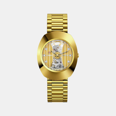 Diastar Unisex Automatic Yellow Dial Analog Stainless Steel Watch R12064263