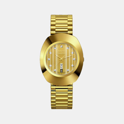 Diastar Men Quartz Champagne Dial Analog Stainless Steel Watch R12304303
