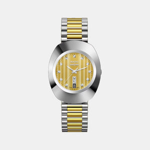 Diastar Men Quartz Champagne Dial Analog Stainless Steel Watch R12305304