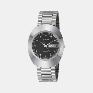 Diastar Men Quartz Black Dial Analog Stainless Steel Watch R12391153