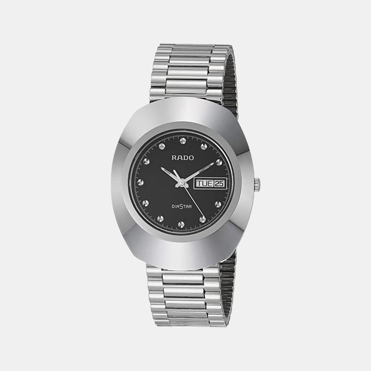 Diastar Men Quartz Black Dial Analog Stainless Steel Watch R12391153
