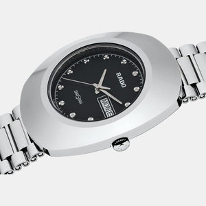 Diastar Men Quartz Black Dial Analog Stainless Steel Watch R12391153