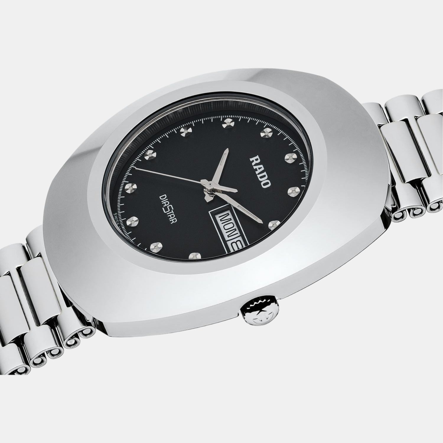 Diastar Men Quartz Black Dial Analog Stainless Steel Watch R12391153